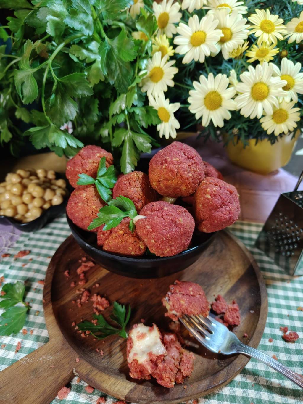 Polpette vegetariane barbabietola e&nbsp;ceci